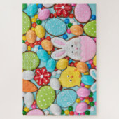 Cute Colorful Easter Holiday Cookies Bunny Chick Legpuzzel (Verticaal)