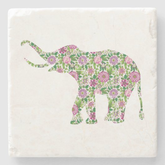 Cute Colorful Elephant Illustratie Stenen Onderzetter (Voorkant)