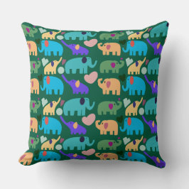 Cute Colorful Elephant Seamless Pattern Kussen