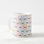 Cute Colorful Face Emoticon Pattern Koffiemok (Voorkant links)