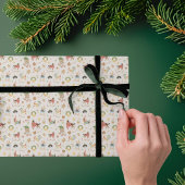 Cute Colorful Festive Christmas Dog Puppy Cadeaupapier