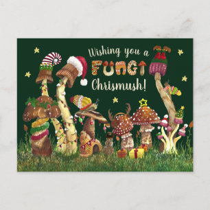 Cute Colorful Festive Mushroom Fungi Briefkaart