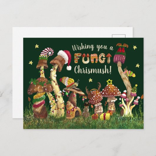 Cute Colorful Festive Mushroom Fungi Briefkaart (Voorkant / Achterkant)