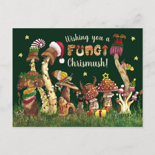 Cute Colorful Festive Mushroom Fungi Briefkaart (Voorkant)