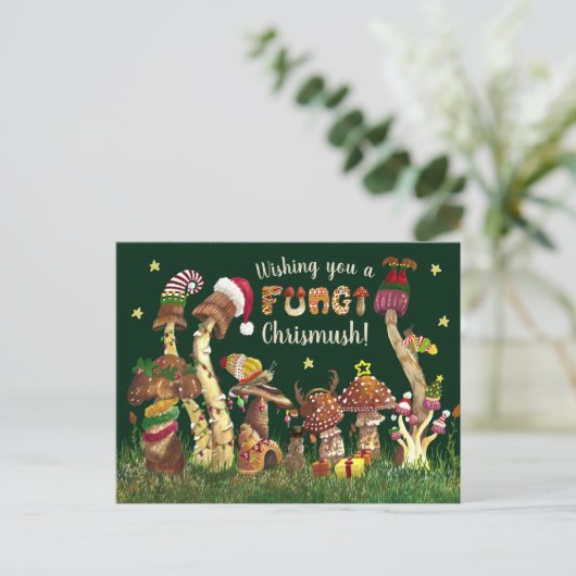 Cute Colorful Festive Mushroom Fungi Briefkaart (Staand voorkant)