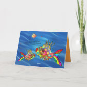 Cute Colorful Fish Birthday Card Kaart (Achterkant)