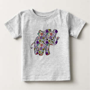 Cute Colorful Floral Baby Elephant