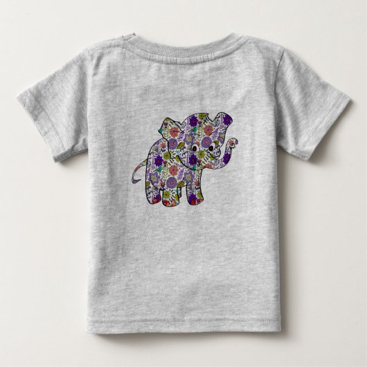 Cute Colorful Floral Baby Elephant (Achterkant)