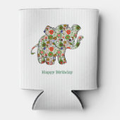 Cute Colorful Floral Baby Elephant 2 Blikjeskoeler (Voorkant)