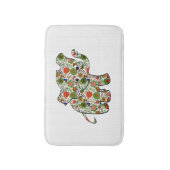 Cute Colorful Floral Baby Elephant Badmat (Voorkant Verticaal)