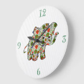 Cute Colorful Floral Baby Elephant Grote Klok (Hoek)