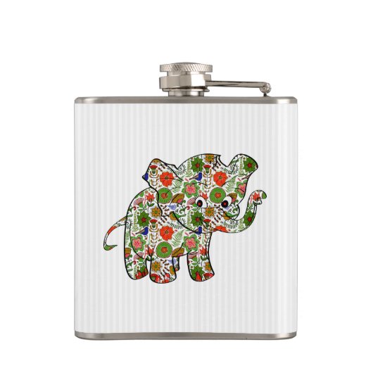 Cute Colorful Floral Baby Elephant Heupfles (Achterkant)