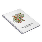 Cute Colorful Floral Baby Elephant Notitieboek (Rechterzijde)