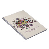 Cute Colorful Floral Baby Elephant Notitieboek (Rechterzijde)