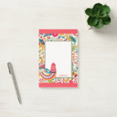 Cute Colorful Floral Bird Post-it® Notes (Kantoor)