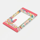Cute Colorful Floral Bird Post-it® Notes (Schuin)