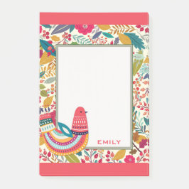 Cute Colorful Floral Bird Post-it® Notes