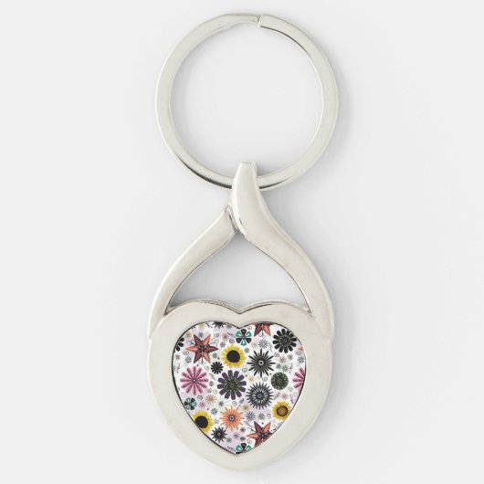 Cute colorful floral design sleutelhanger (Voorkant)