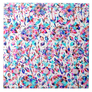 Cute colorful floral design tegeltje