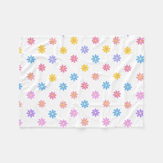Cute Colorful Floral Fleece Deken (Voorkant (Horizontaal))