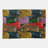 Cute & Colorful Floral Happy Cats Theedoek (Horizontaal)