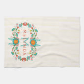 Cute Colorful Floral Lijst Theedoek (Horizontaal)