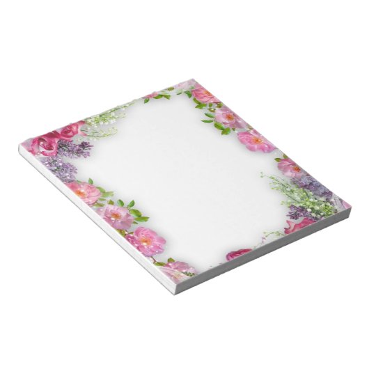 Cute Colorful Floral Notepad Notitieblok (Schuin)