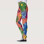 Cute Colorful Floral Oranje Leggings (Links)