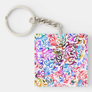 Cute colorful floral Patronen Hoesje-Mate iPhone c Sleutelhanger