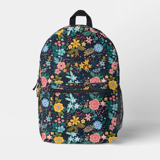 Cute Colorful Floral Pattern Bedrukte Rugzak (Voorkant)