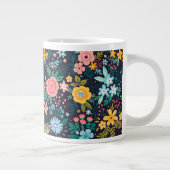 Cute Colorful Floral Pattern Grote Koffiekop (Rechts)