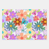 Cute Colorful Floral Pattern Inpakpapier Vel (Voorkant)