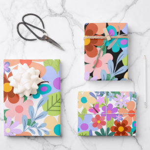 Cute Colorful Floral Pattern Inpakpapier Vel