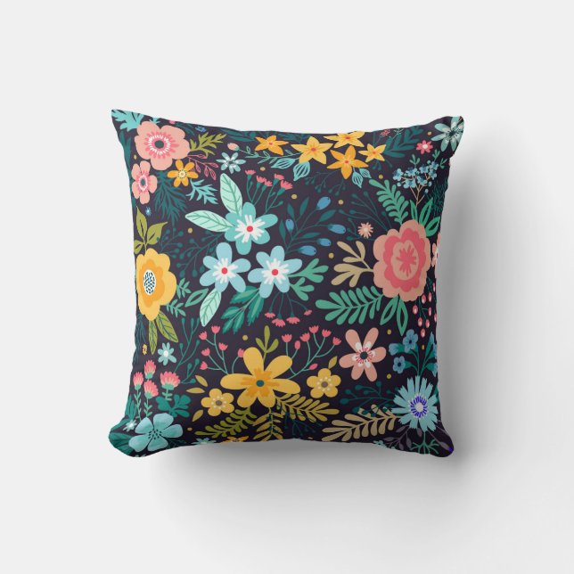 Cute Colorful Floral Pattern Kussen (Voorkant)