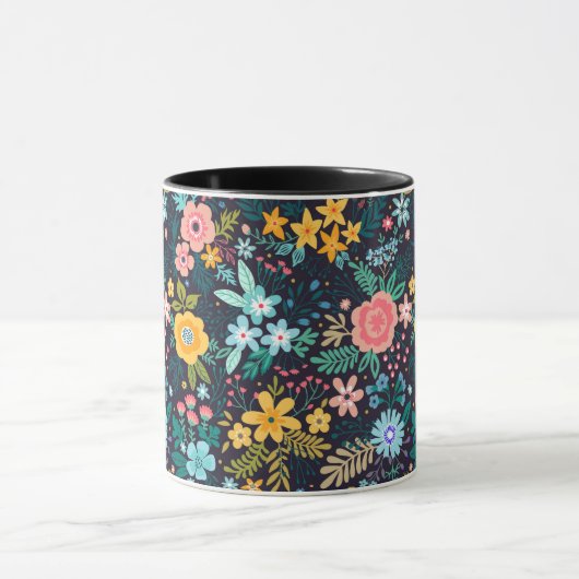Cute Colorful Floral Pattern Mok (Midden)