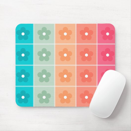 Cute Colorful Floral Pattern Muismat (Met muis)