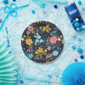 Cute Colorful Floral Pattern Papieren Bordje (Feest)