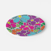 Cute Colorful Floral Pattern Papieren Bordje (Gekanteld)