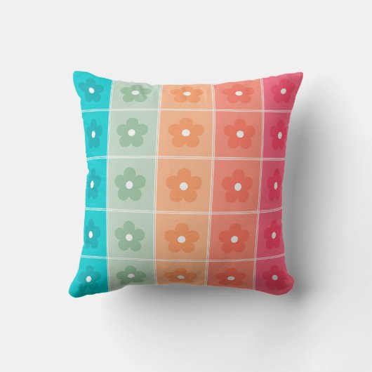 Cute Colorful Floral Pattern Sierkussen (Achterkant)