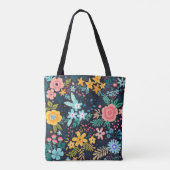 Cute Colorful Floral Pattern Tote Bag (Achterkant)