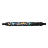 Cute Colorful Floral Pattern Zwarte Inkt Pen (Achterkant)