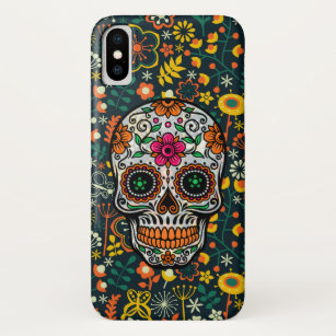 Cute Colorful Floral Sugar Skull Case-Mate iPhone Case
