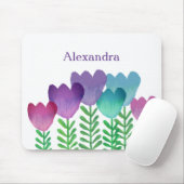 Cute Colorful Floral Waterverf Custom Muismat (Met muis)