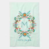 Cute Colorful Floral Wreath Theedoek (Verticaal)