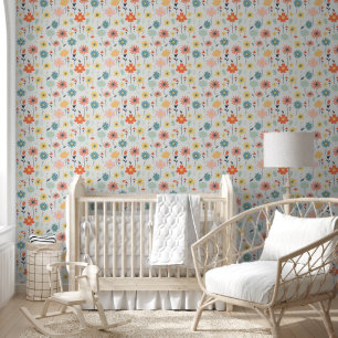 Cute Colorful Flower Pattern Behang