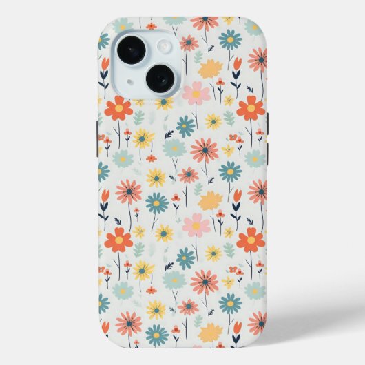 Cute Colorful Flower Pattern Case-Mate iPhone Case (Achterkant)