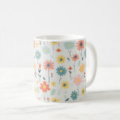 Cute Colorful Flower Pattern Koffiemok (Voorkant rechts)