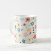 Cute Colorful Flower Pattern Koffiemok (Voorkant links)