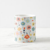 Cute Colorful Flower Pattern Koffiemok (Center)