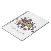 Cute Colorful Flowers Elephant Illustratie Notitieboek (Linkerzijde)